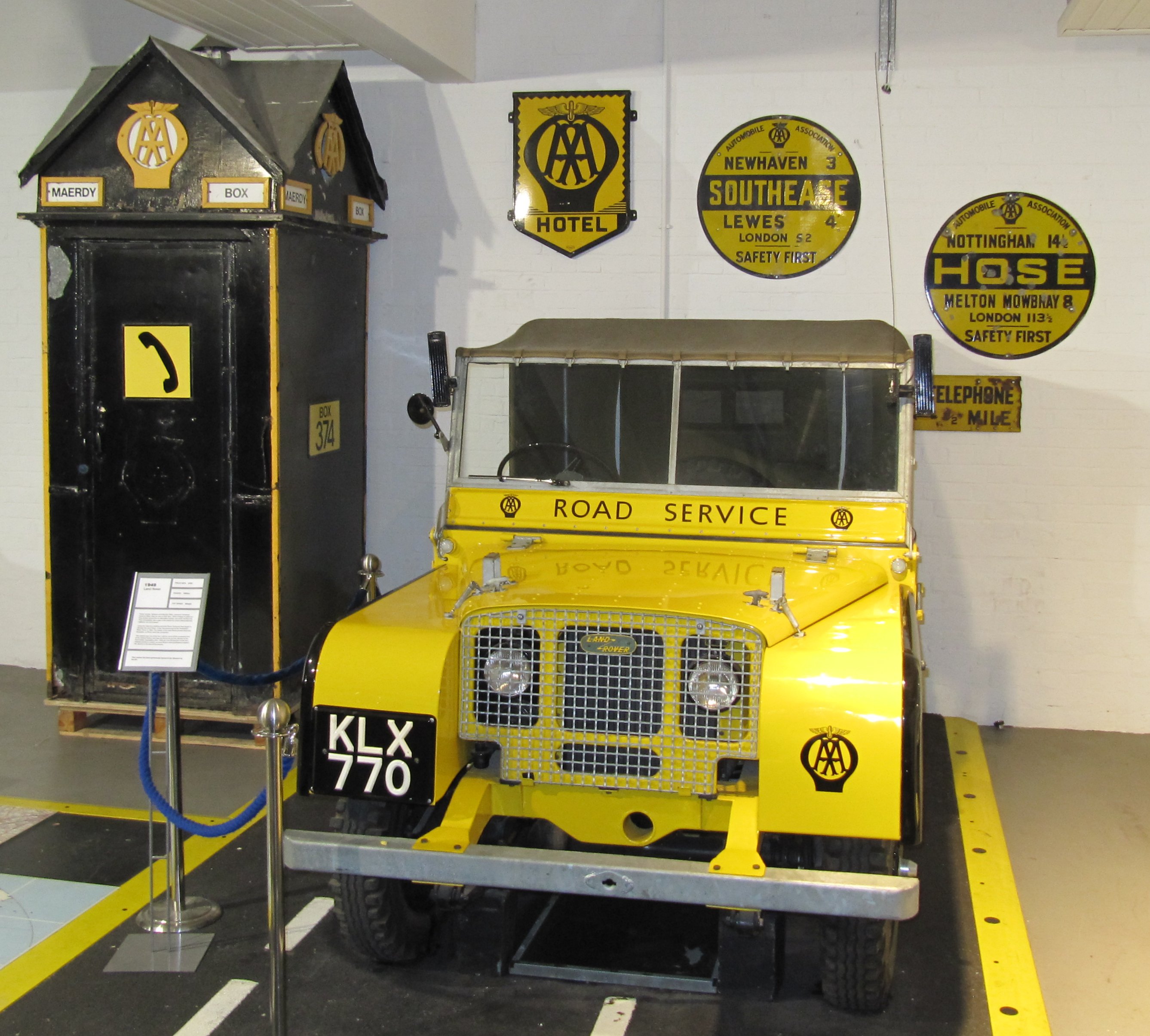 AA Night Patrol Series I 80 — KLX 770 at Coventry Transport Museum, front view — a reference for this model; linked only.
