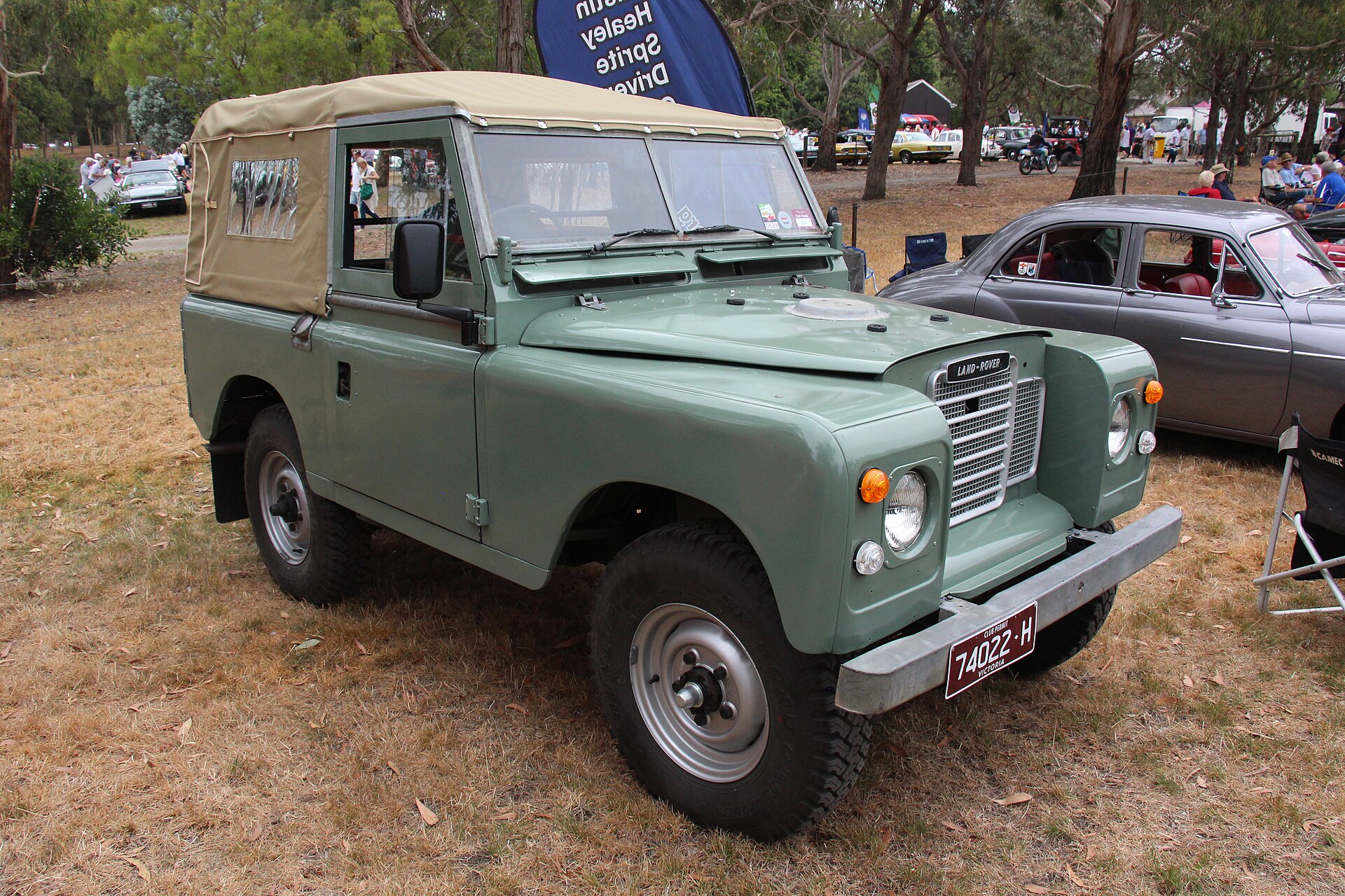 Series III 88″ — 1976 Land Rover Series III 88 soft top at an Australian club show