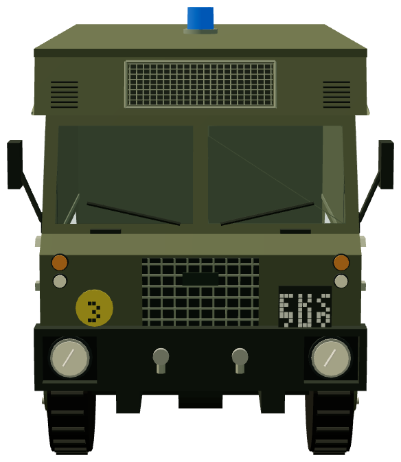 101 Forward Control Ambulance — front view, registry 3D render