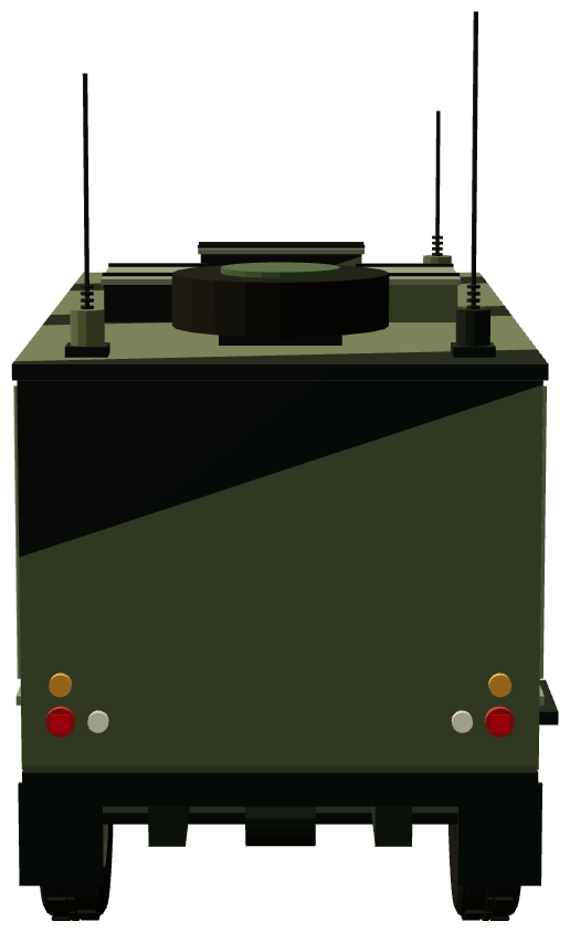 101FC Radio Body — rear view, registry 3D render