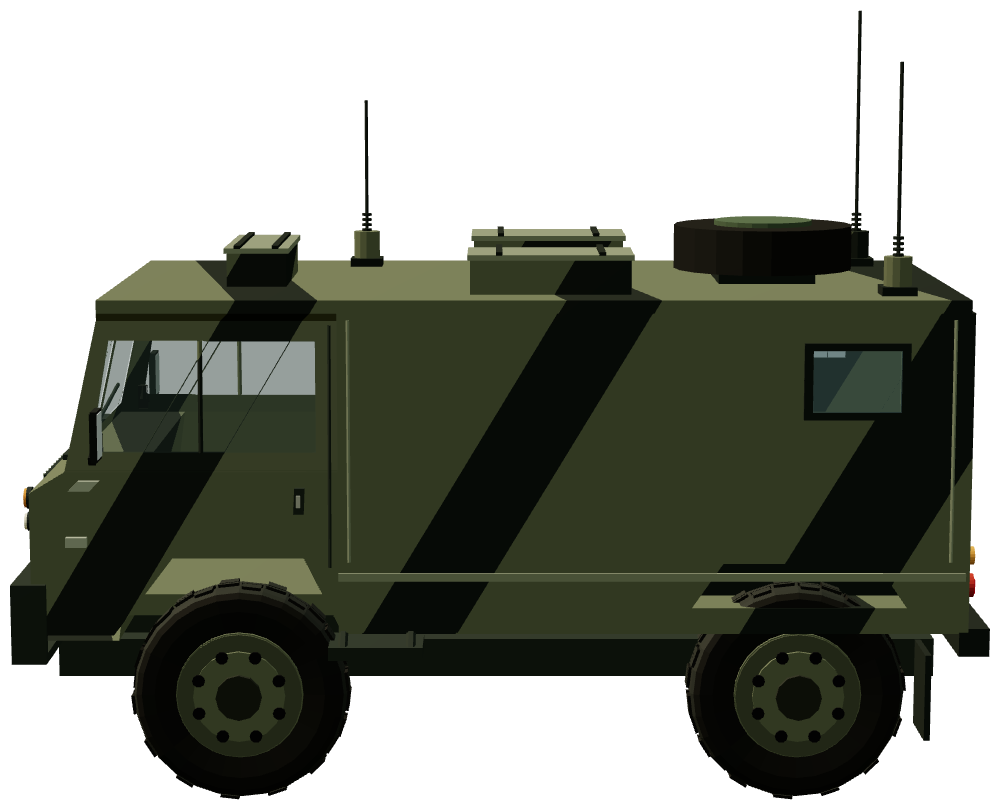 101FC Radio Body — side view, registry 3D render