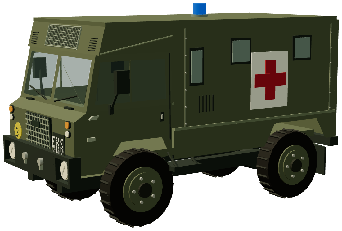 101 Forward Control Ambulance — three-quarter view, registry 3D render
