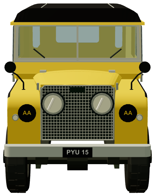 AA Road Service Series I 88 Hard Top — front view, registry 3D render