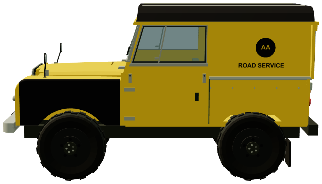 AA Road Service Series I 88 Hard Top — side view, registry 3D render