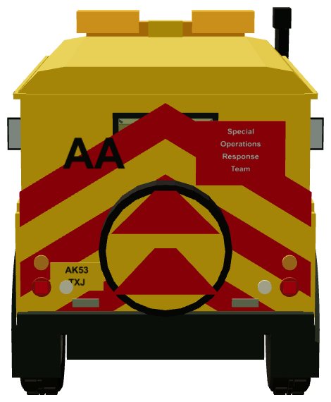 AA Special Operations Response Team Defender 110 — rear view, registry 3D render