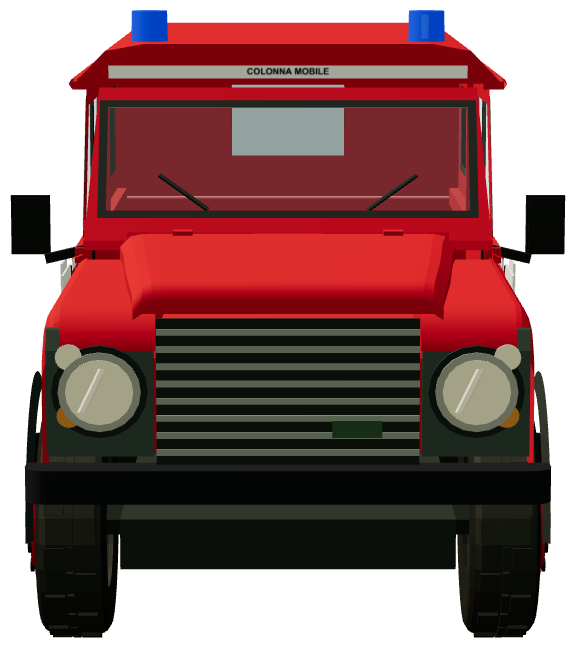 Agrigento Vigili del Fuoco Land Rover — front view, registry 3D render