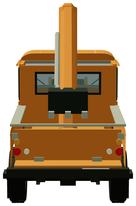 Air-Drive Harrier backhoe — rear view, registry 3D render