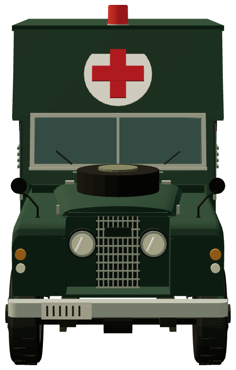 Series II Ambulance — front view, registry 3D render