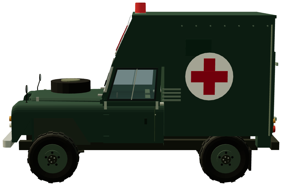 Series II Ambulance — side view, registry 3D render