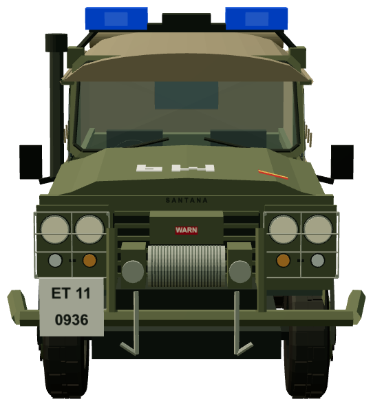 Policía Militar Aníbal — front view, registry 3D render