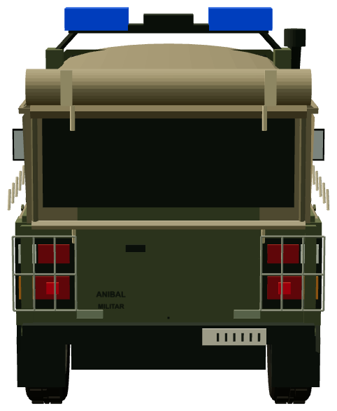 Policía Militar Aníbal — rear view, registry 3D render