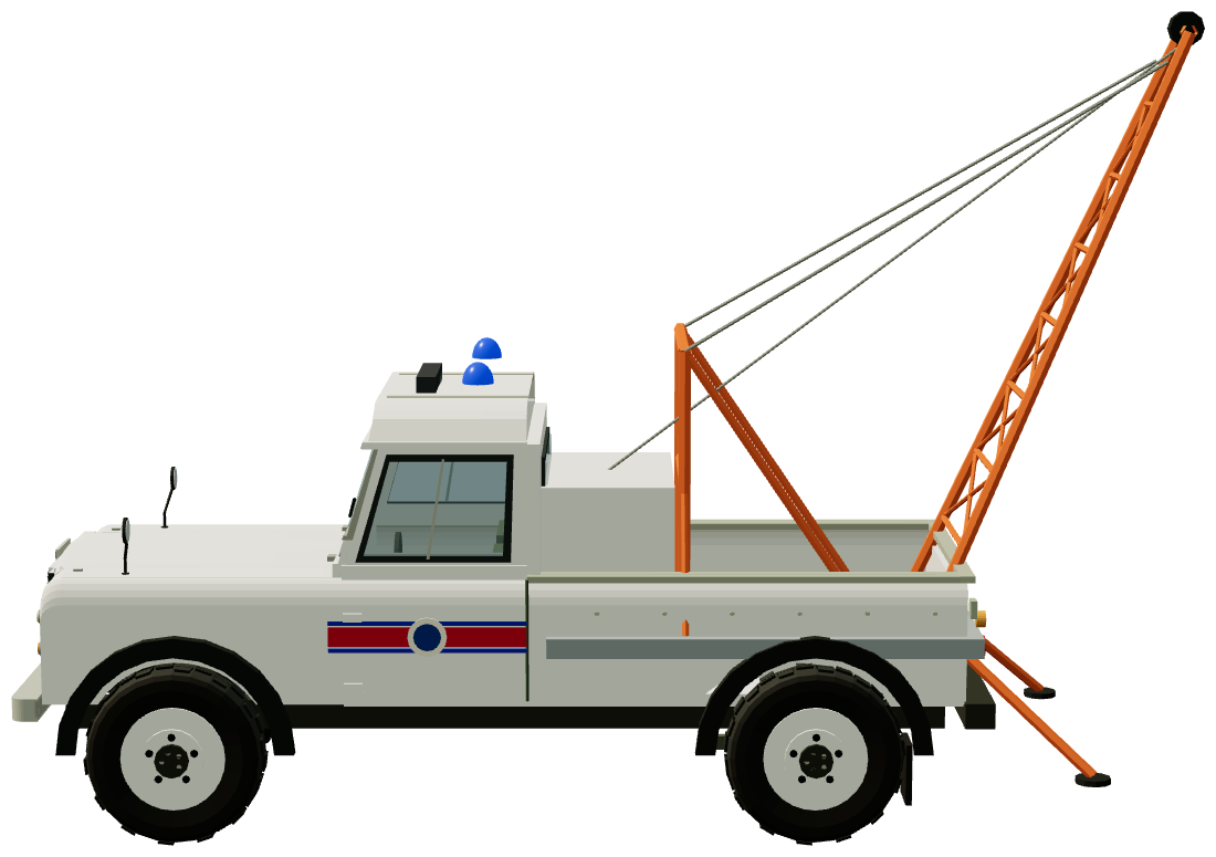 ASSAR 127 Stage 1 V8 Winch Vehicle — side view, registry 3D render
