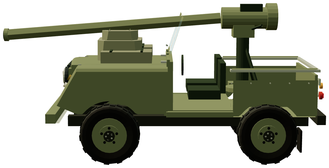 Series II Gun Buggy — side view, registry 3D render