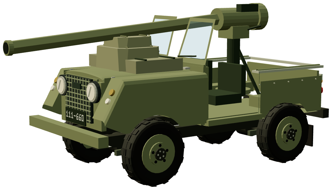 Series II Gun Buggy — three-quarter view, registry 3D render