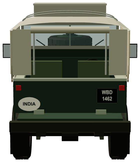 Autocar Calcutta to Calais — Series I 80 — rear view, registry 3D render
