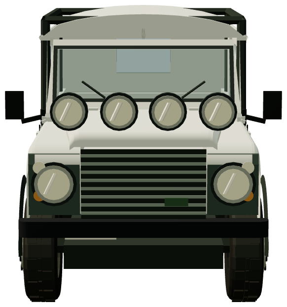 BAMA Ninety rally vehicle — Romeo Four — front view, registry 3D render