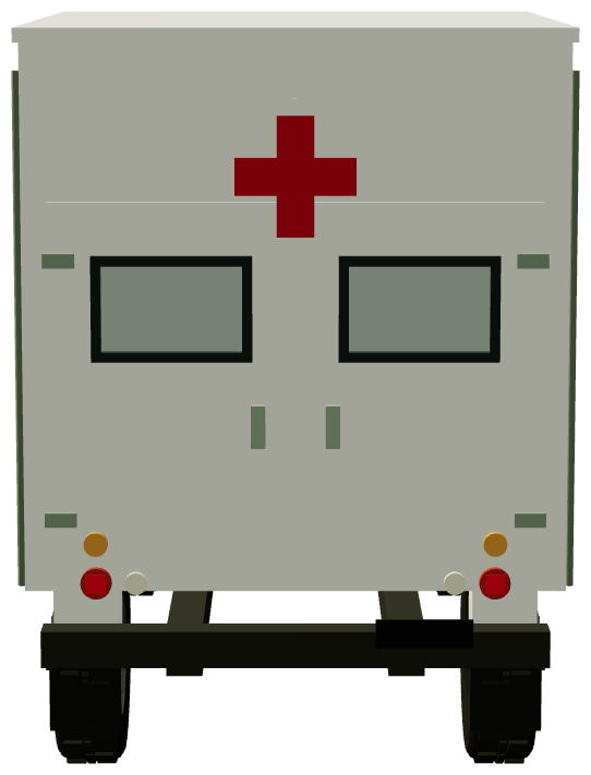 Bandiana UN Series 2A Ambulance — rear view, registry 3D render