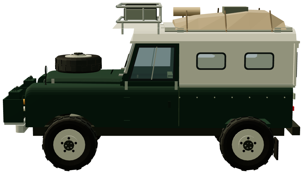 Barbara Toy’s Dormobile — side view, registry 3D render