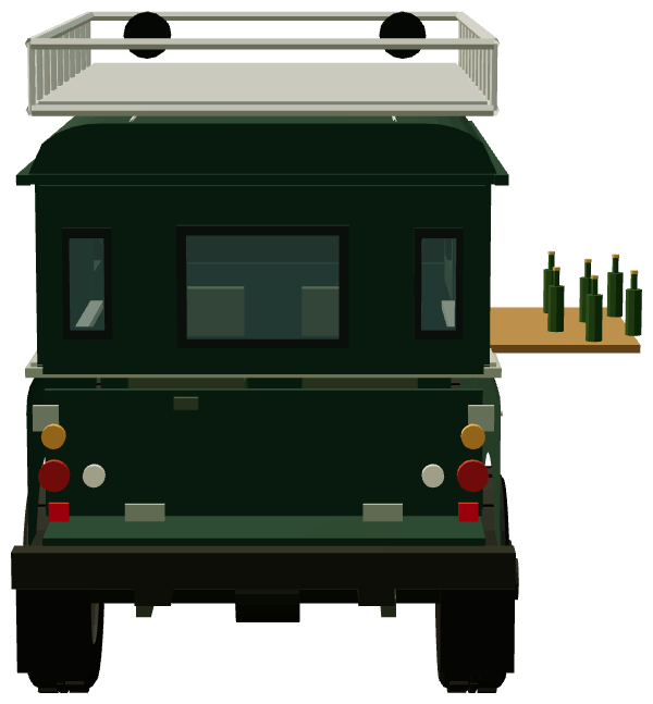 Beer Landy Series III Bar — rear view, registry 3D render