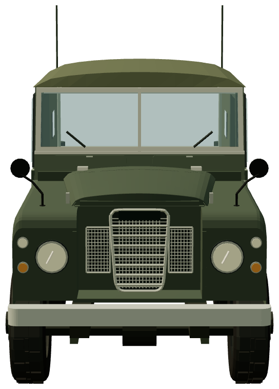 Belgian Army Series III 88 4×2 Staff Car — front view, registry 3D render