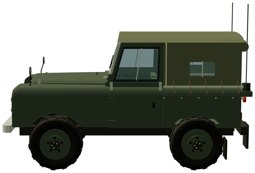Belgian Army Series III 88 4×2 Staff Car — side view, registry 3D render