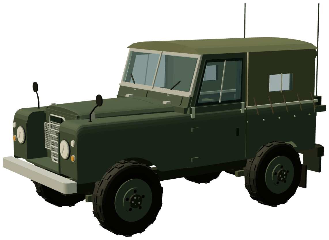 Belgian Army Series III 88 4×2 Staff Car — three-quarter view, registry 3D render