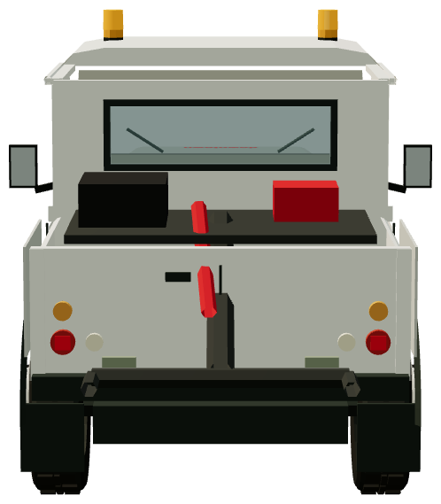 Bender City Defender 90 Abschleppwagen — rear view, registry 3D render