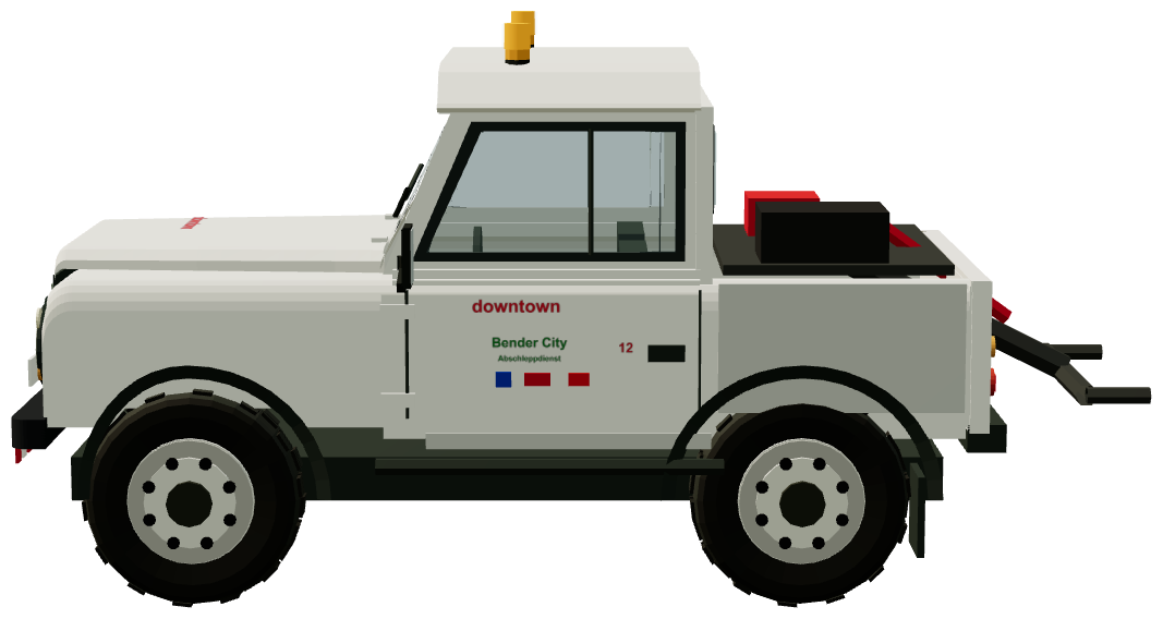 Bender City Defender 90 Abschleppwagen — side view, registry 3D render