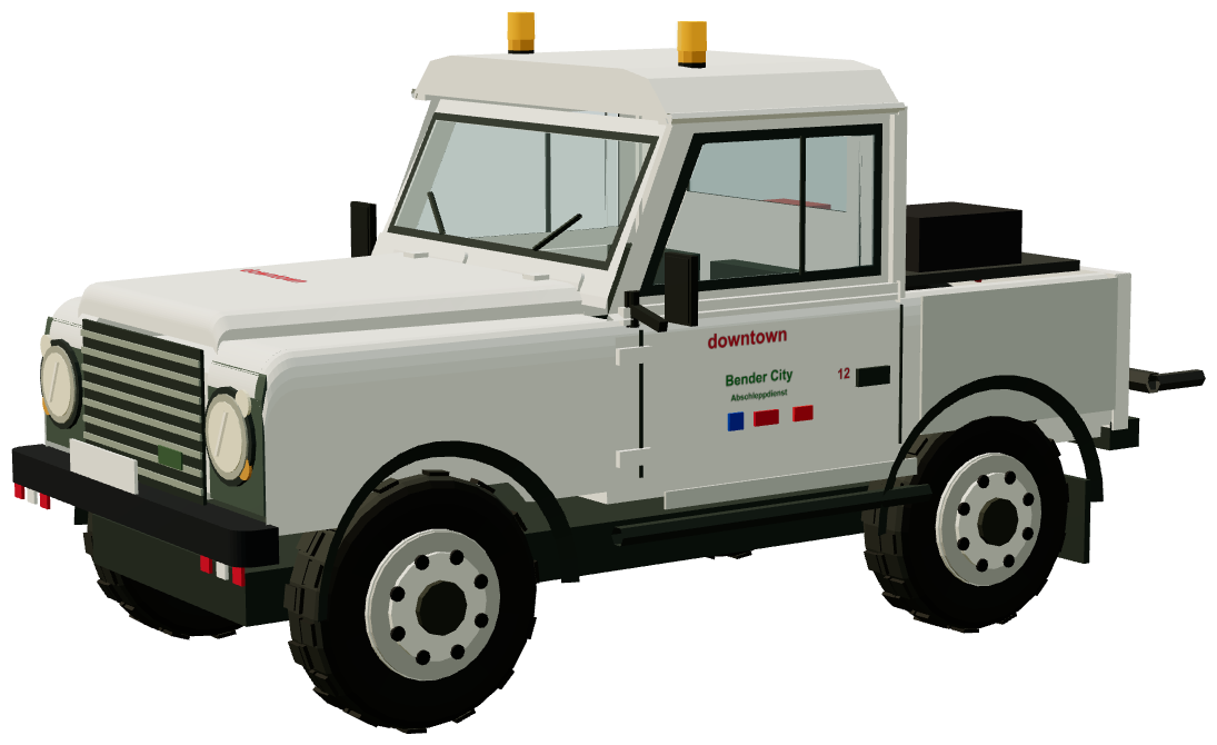 Bender City Defender 90 Abschleppwagen — three-quarter view, registry 3D render