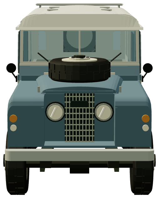 Mission Berliet-Tchad — Series II 109 Station Wagon — front view, registry 3D render