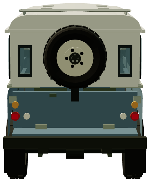 Mission Berliet-Tchad — Series II 109 Station Wagon — rear view, registry 3D render