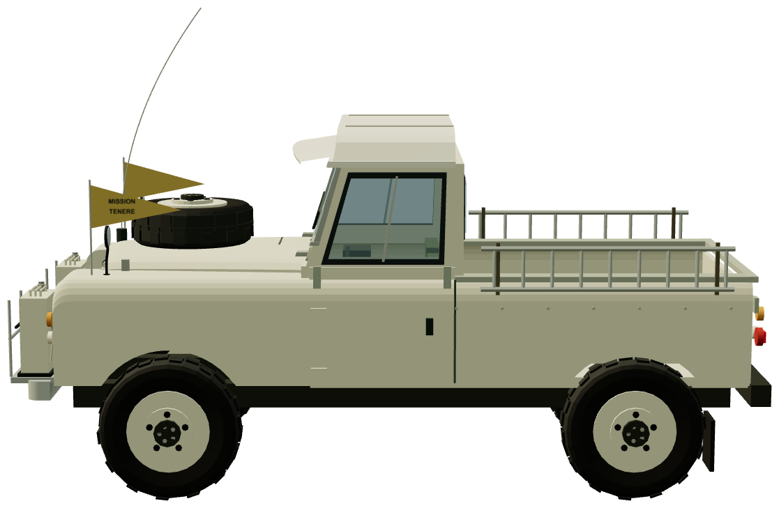 Mission Berliet-Ténéré — Series II 109 — side view, registry 3D render
