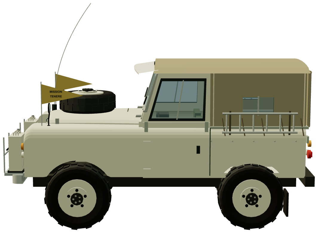 Mission Berliet-Ténéré — Series II 88 — side view, registry 3D render