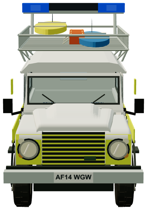 Blackpool Beach Patrol — front view, registry 3D render