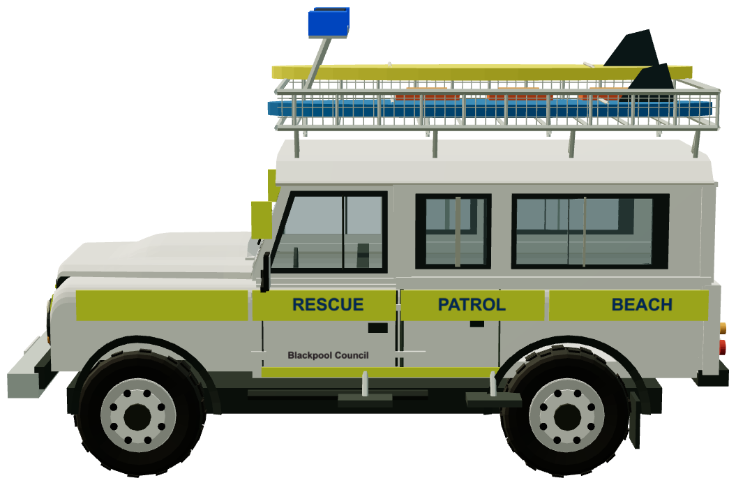 Blackpool Beach Patrol — side view, registry 3D render
