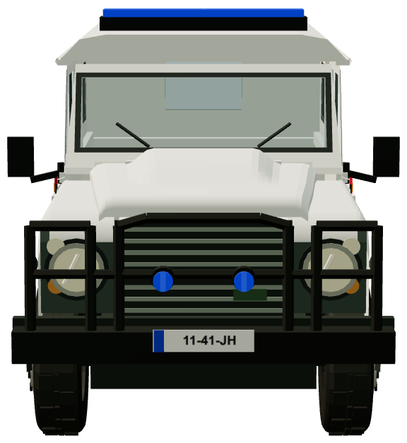 Bombeiros de Leiria Defender Comando — front view, registry 3D render