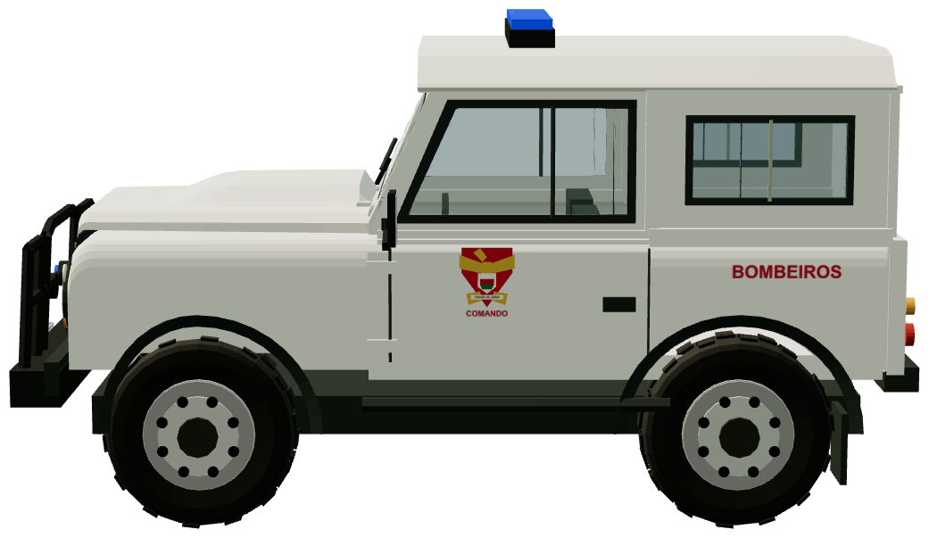 Bombeiros de Leiria Defender Comando — side view, registry 3D render
