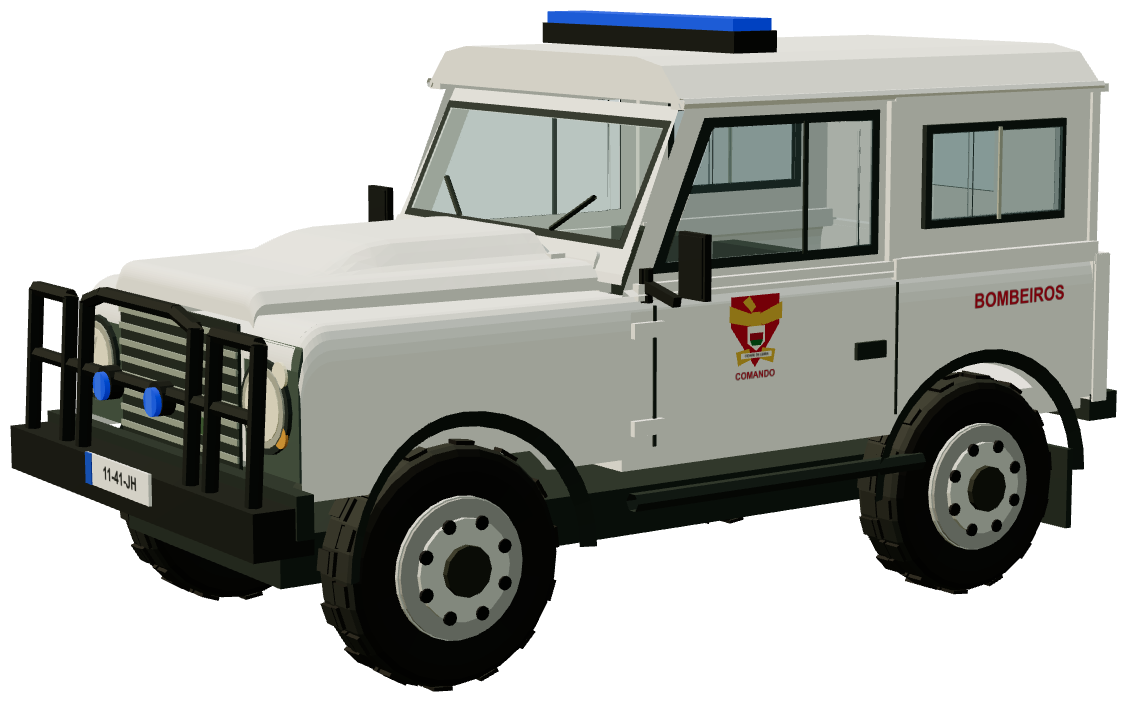 Bombeiros de Leiria Defender Comando — three-quarter view, registry 3D render
