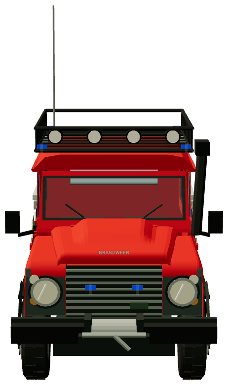 Brandweer Kalmthout Defender 130 — front view, registry 3D render