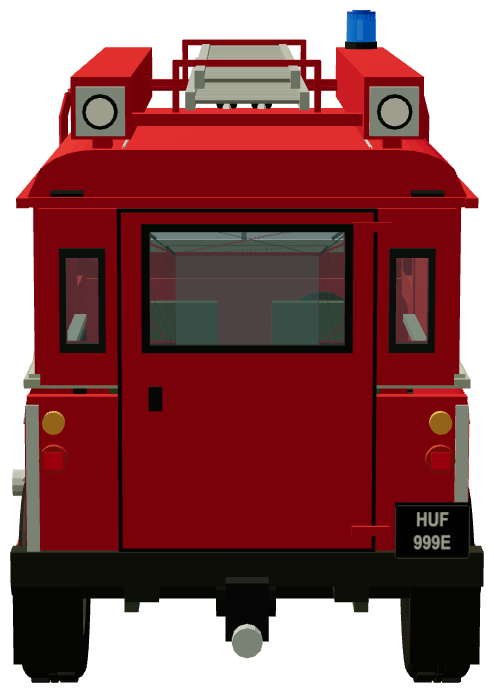 Brighton Fire Brigade HCB-Angus 109 — rear view, registry 3D render