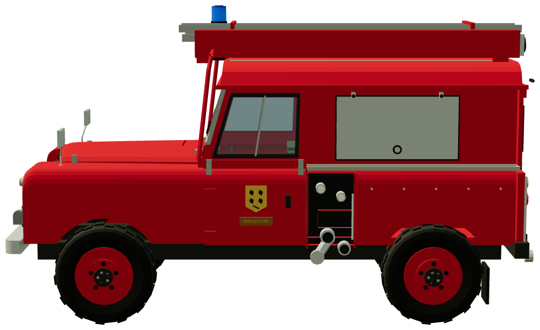 Brighton Fire Brigade HCB-Angus 109 — side view, registry 3D render