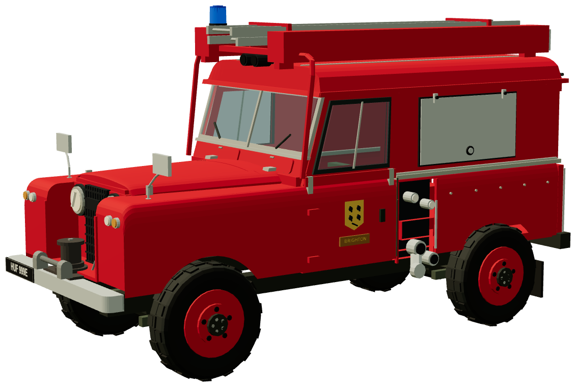 Brighton Fire Brigade HCB-Angus 109 — three-quarter view, registry 3D render