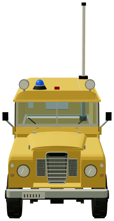 British Gas Mast-Equipped V8 Van — front view, registry 3D render