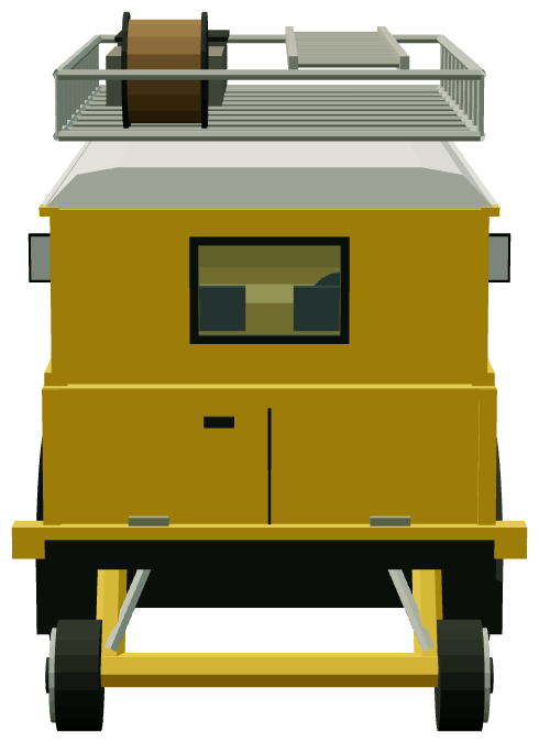 British Rail Road-Rail Land Rover — rear view, registry 3D render