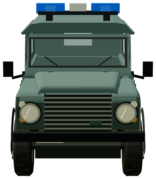 Bulgarian Border Police Defender — front view, registry 3D render