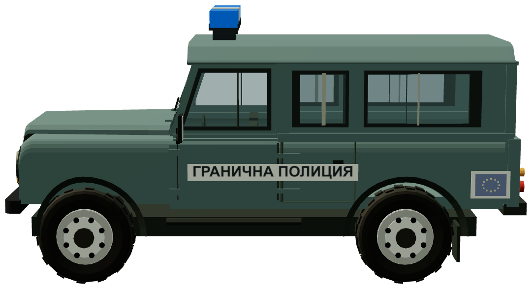 Bulgarian Border Police Defender — side view, registry 3D render