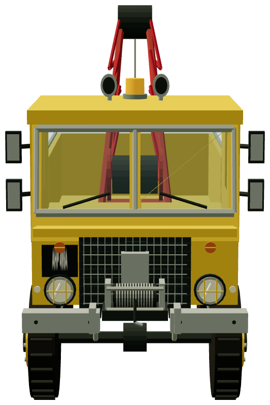 112-inch Buttercup breakdown truck — front view, registry 3D render