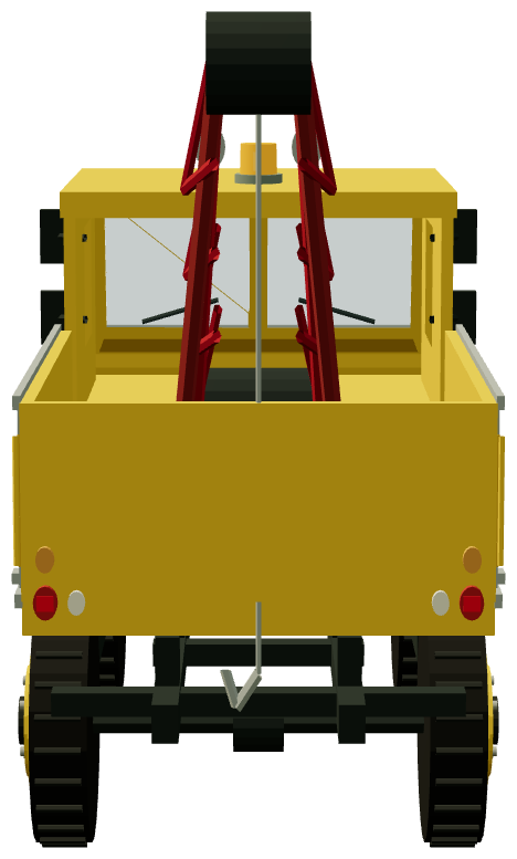 112-inch Buttercup breakdown truck — rear view, registry 3D render