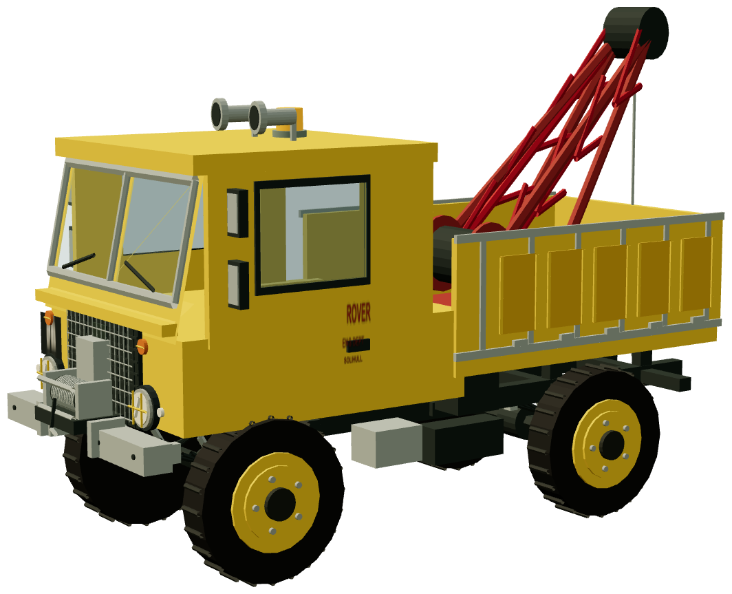 112-inch Buttercup breakdown truck — three-quarter view, registry 3D render