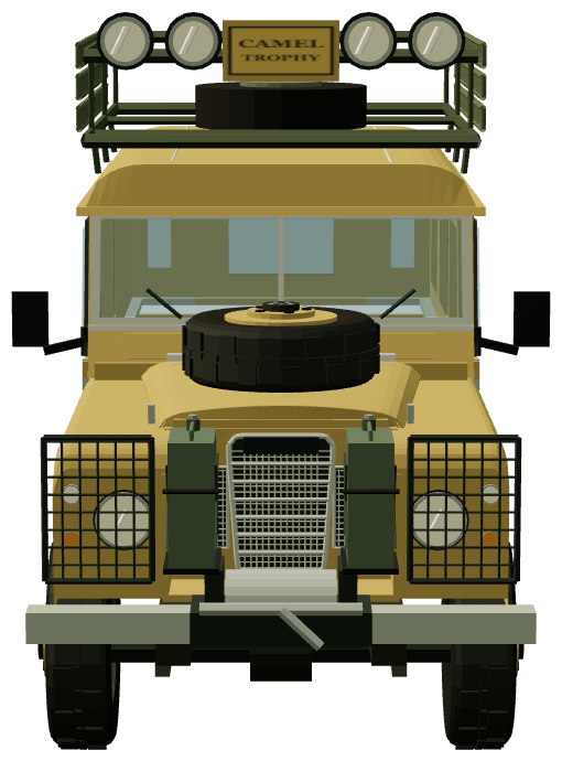 Camel Trophy 1983 — Series III 109 Support — front view, registry 3D render